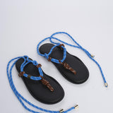 FLO' TWIN  sandalo infradito allacciato alla schiava FLÒ TWIN BRWON SKYBLUE flòwze 