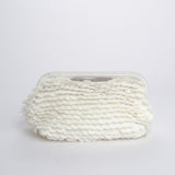 Clutch SANTORINI grande con paillettes BAG SANTORINI WHITE boheme couture 