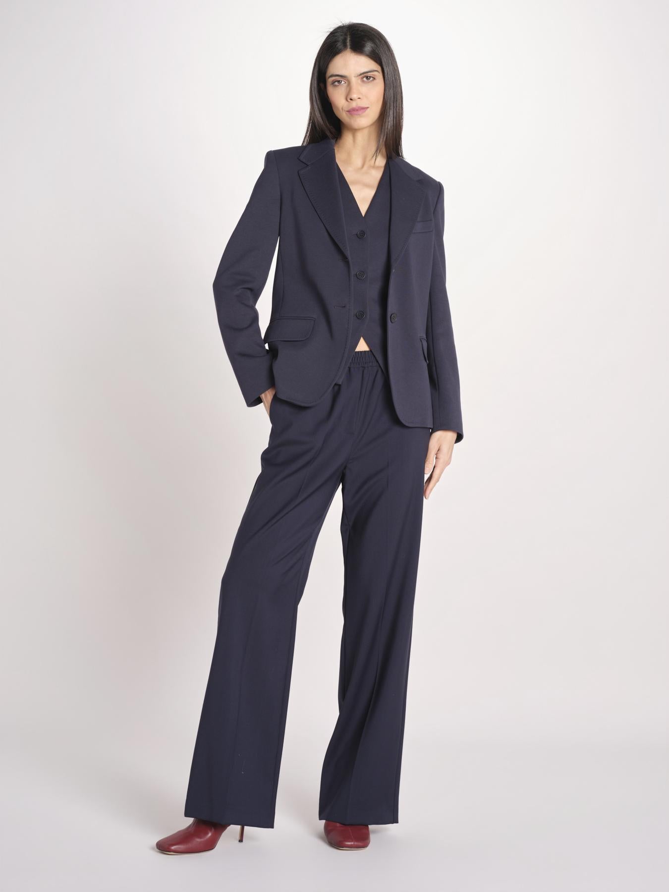 Blazer monopetto dalla linea leggermente sfiancata in jersey double di cotone GINNASTA 2615911011600 002 BLU weekend maxmara 
