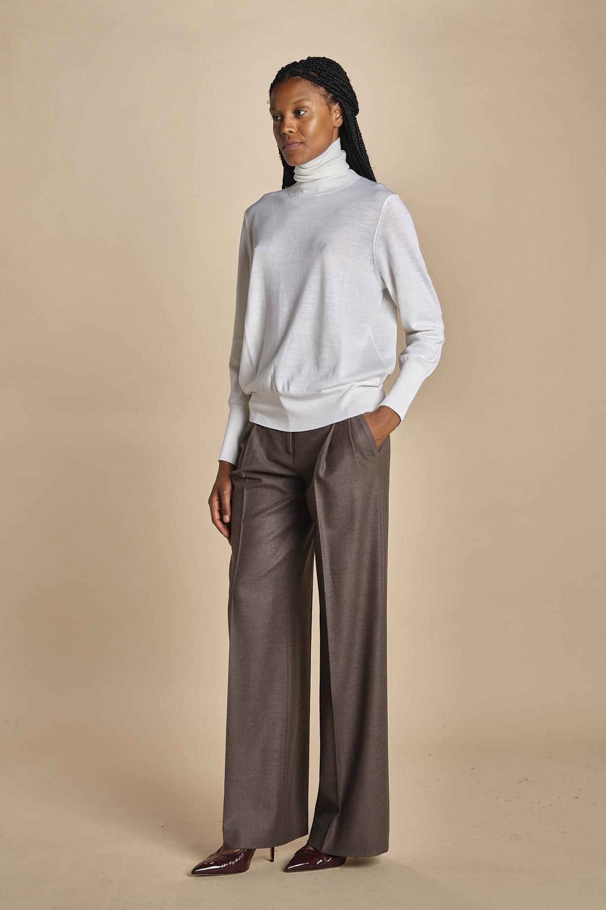 dolcevita over in lana merinos MIL LAU5 E14031 BIANCO milaura 