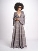 camicia cropped con nodo in lurex gessato