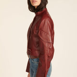 giacca di pelle bordeaux MALEN F19JL1 NAPPA BORDEAUX petar petrov 