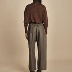PINOT pantalone in flanella con elastico PINOT MINK MELANGE sofie d'hoore 