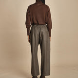 PINOT pantalone in flanella con elastico PINOT MINK MELANGE sofie d'hoore 