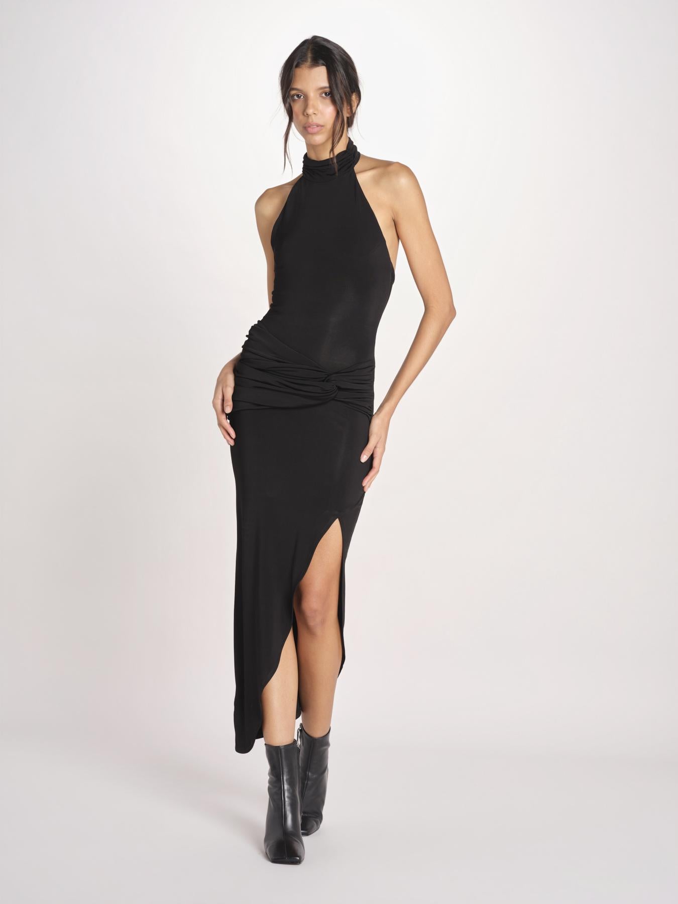 abito lungo con nodo DREAMLIKE NERO undress code 