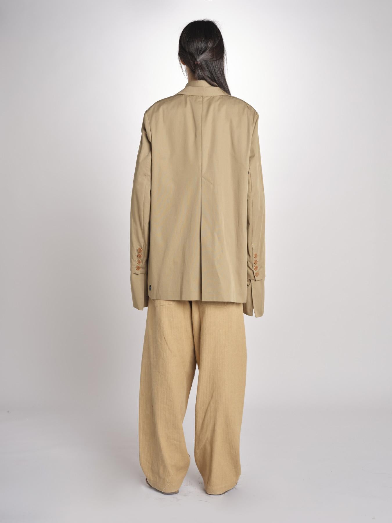 blazer lungo in cotone BIRKIN MJD514_ATEX44 BEIGE jejia 