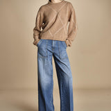 maglia girocollo con rombi CORNELIA CAMMELLO tenne' 