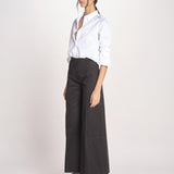 pantalone largo con nervature ORIANA 540 54 3 NERO quelledue 