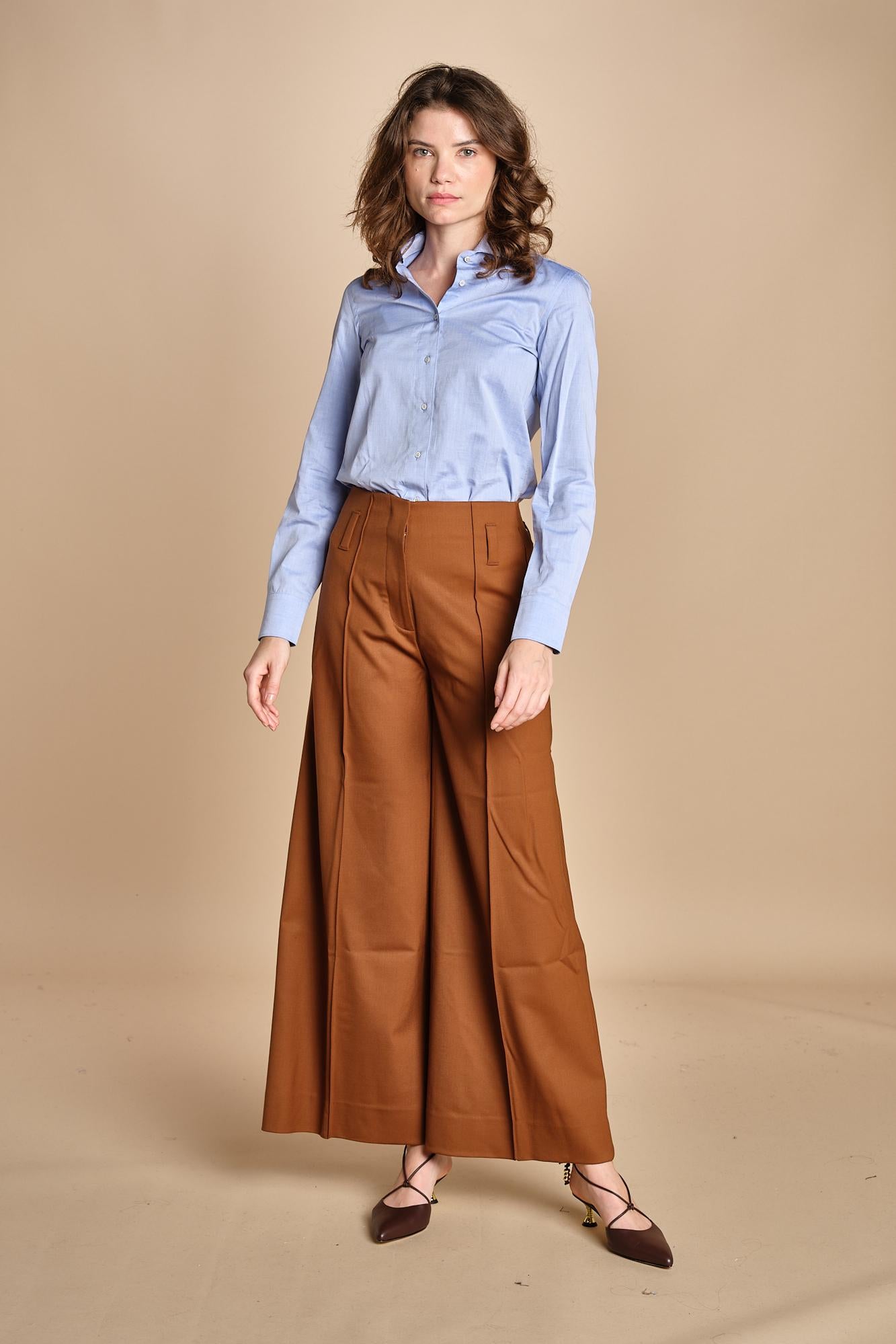 pantalone over con nervature in gabardine ORIANA 540339 26 quelledue 