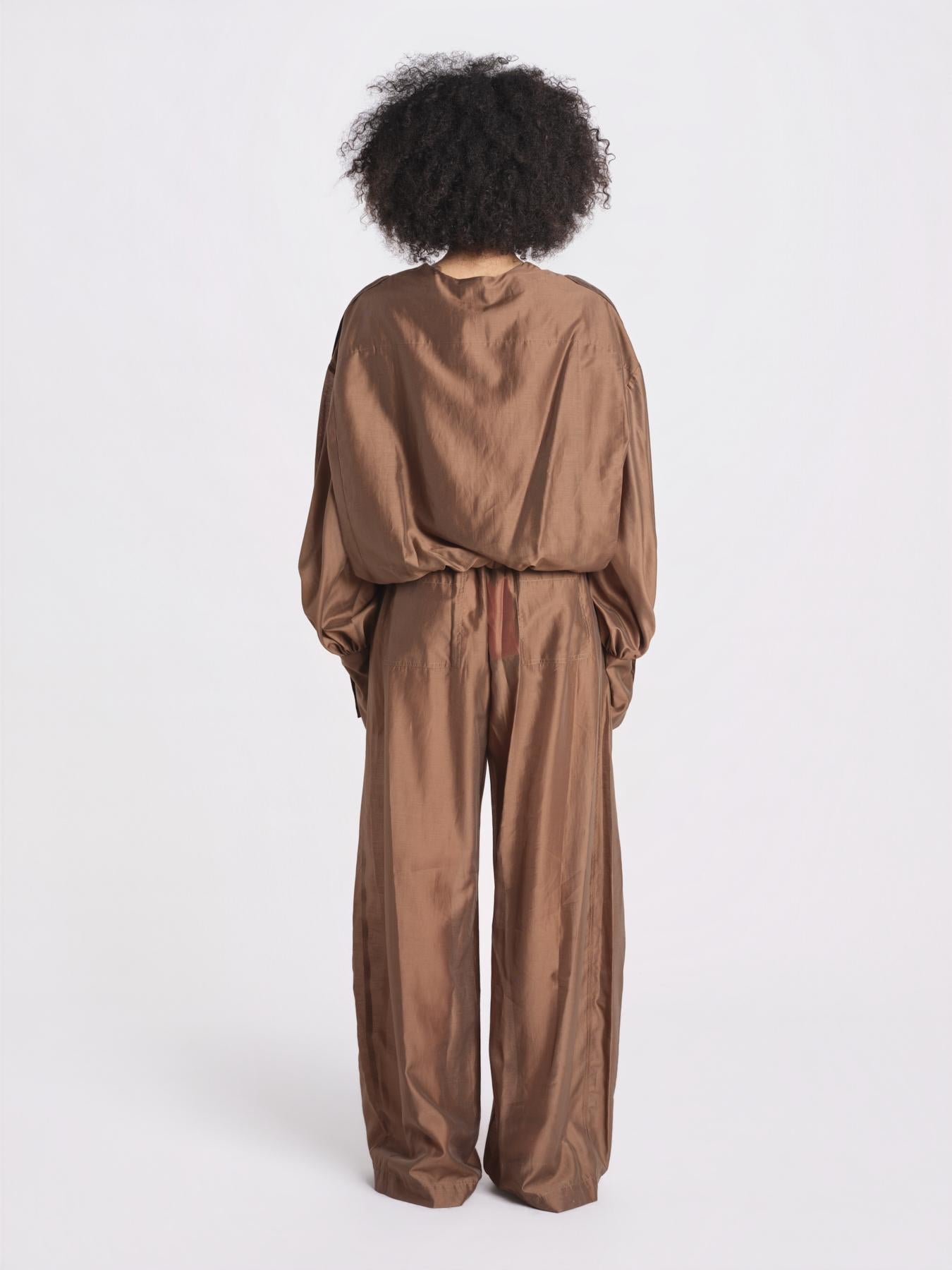 camicia in mussola con manica a sbutto DIANA 4007 T0161 CHOCOLATE T0032 the latest 