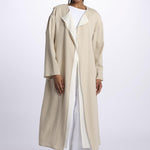 1632 cappotto lungo lino doppiato 1632 NATURAL dusan 