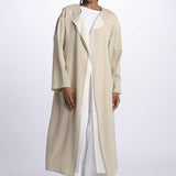 1632 cappotto lungo lino doppiato 1632 NATURAL dusan 