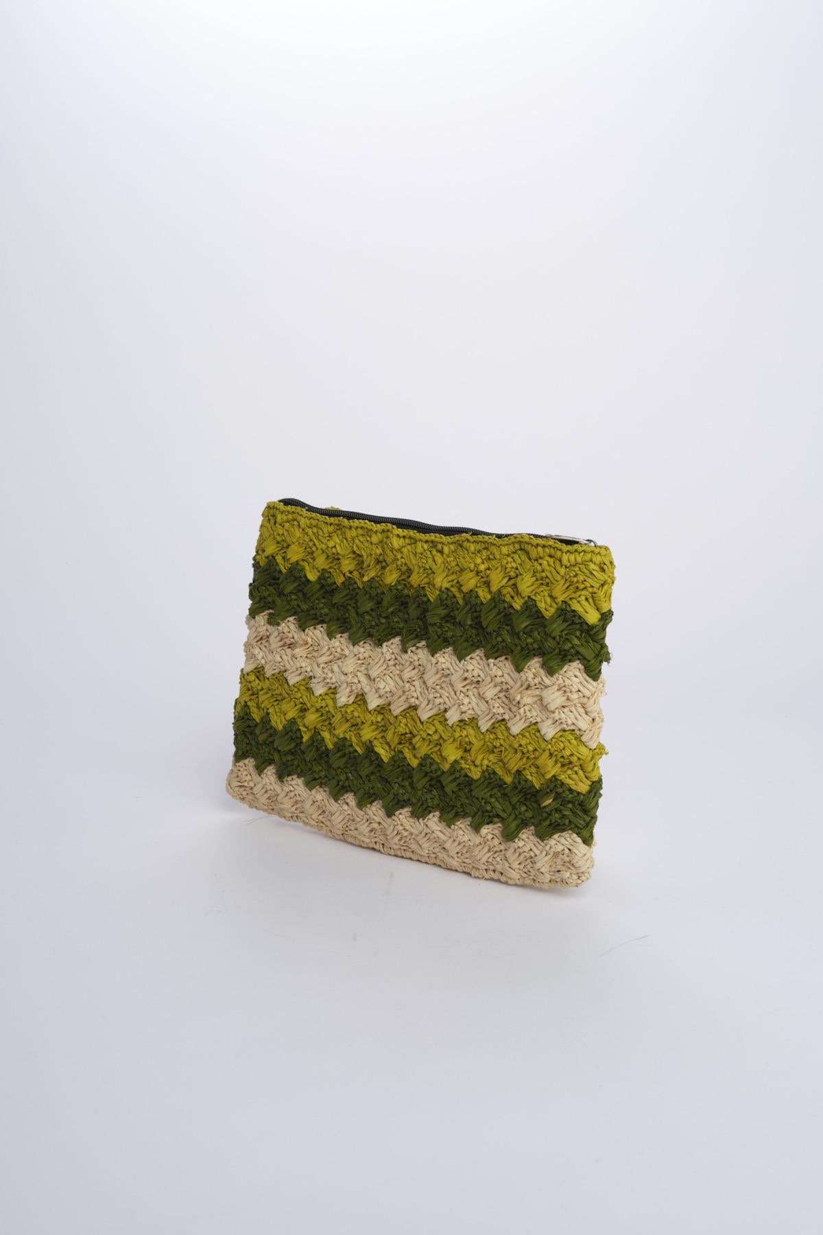 PERLA pochette a righe PERLA VERDE camalya 