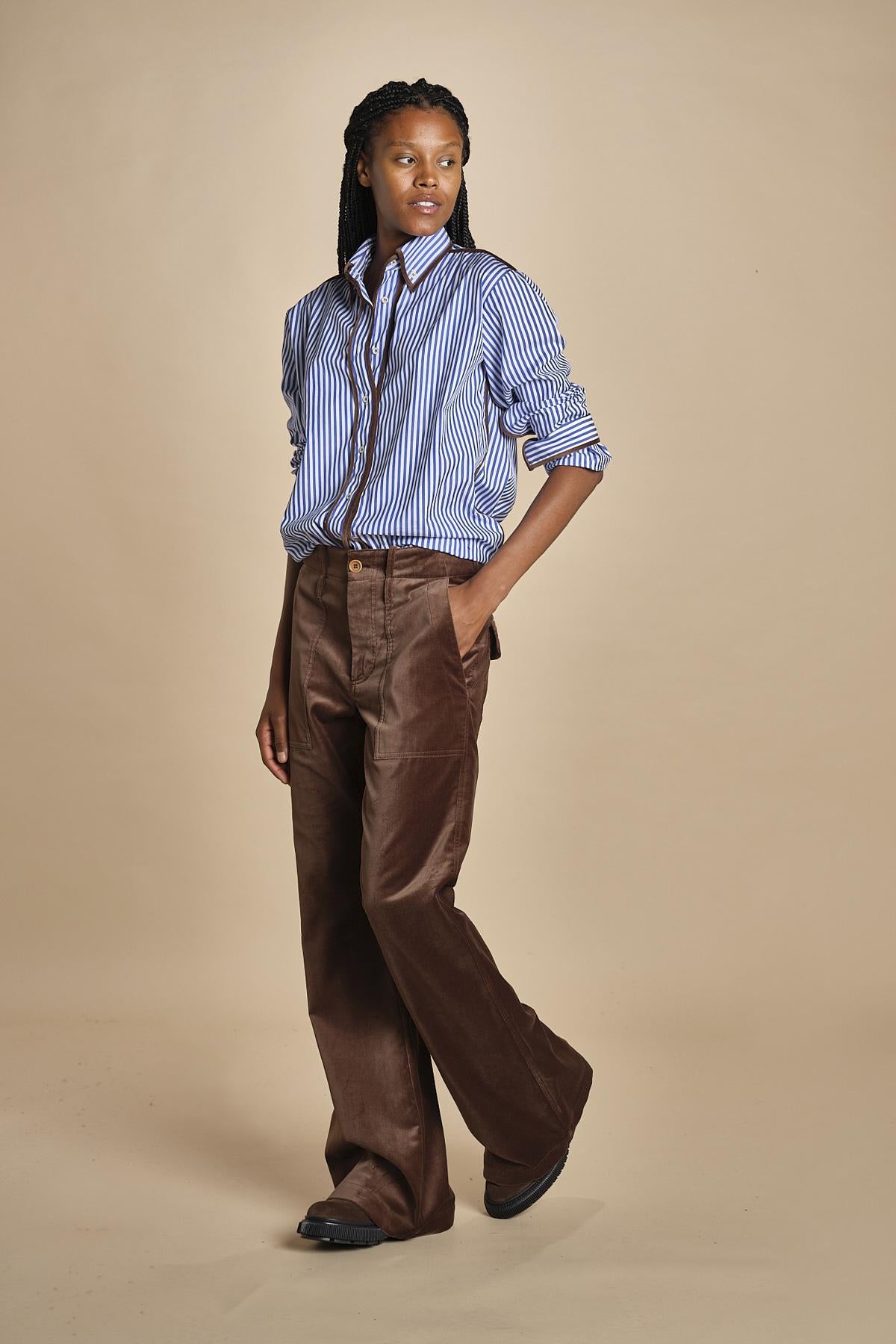 pantaloni 4 tasche in velluto liscio TWIGGY MJD211AAC1116 CHBRO jejia 