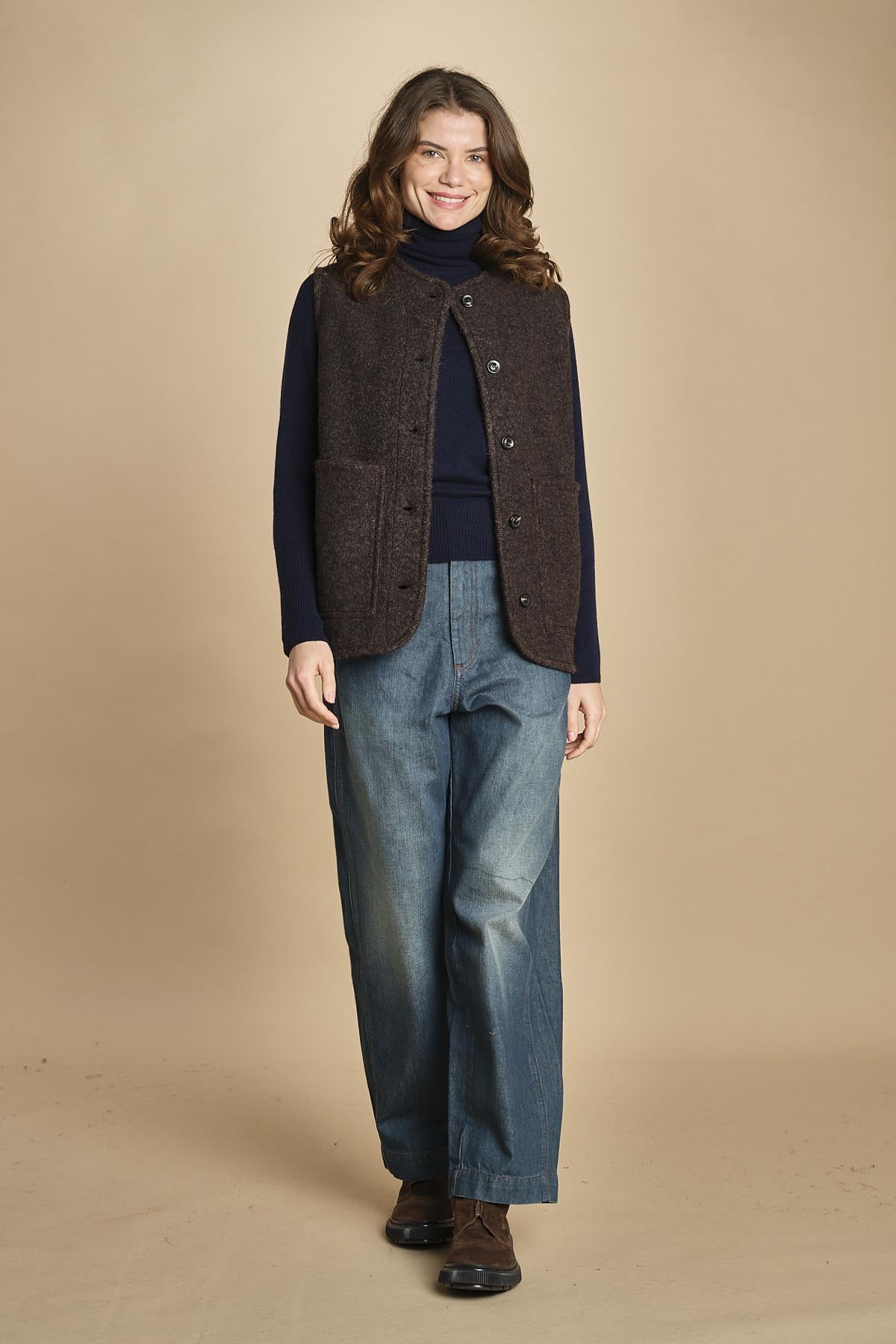 gilet in lana cotta. BLS1504 MAR32 soeur 