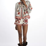 Camicia MARYS TILES m/l ricamo fiori 332385 OFFWHITE farm rio 