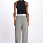 Pantalone  pences con cintura bianca DIANA PANT GREY jejia 
