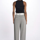Pantalone  pences con cintura bianca DIANA PANT GREY jejia 