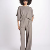 pantalone con tessuto diagonale U3011 TORTORA dusan 