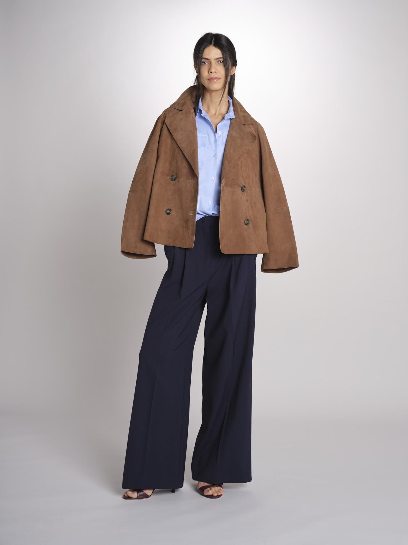 camicia dalla linea sfiancata con pince PESI 2615111041600 002 AZZURRO weekend maxmara 