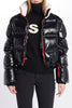 contrasting zip down jacket