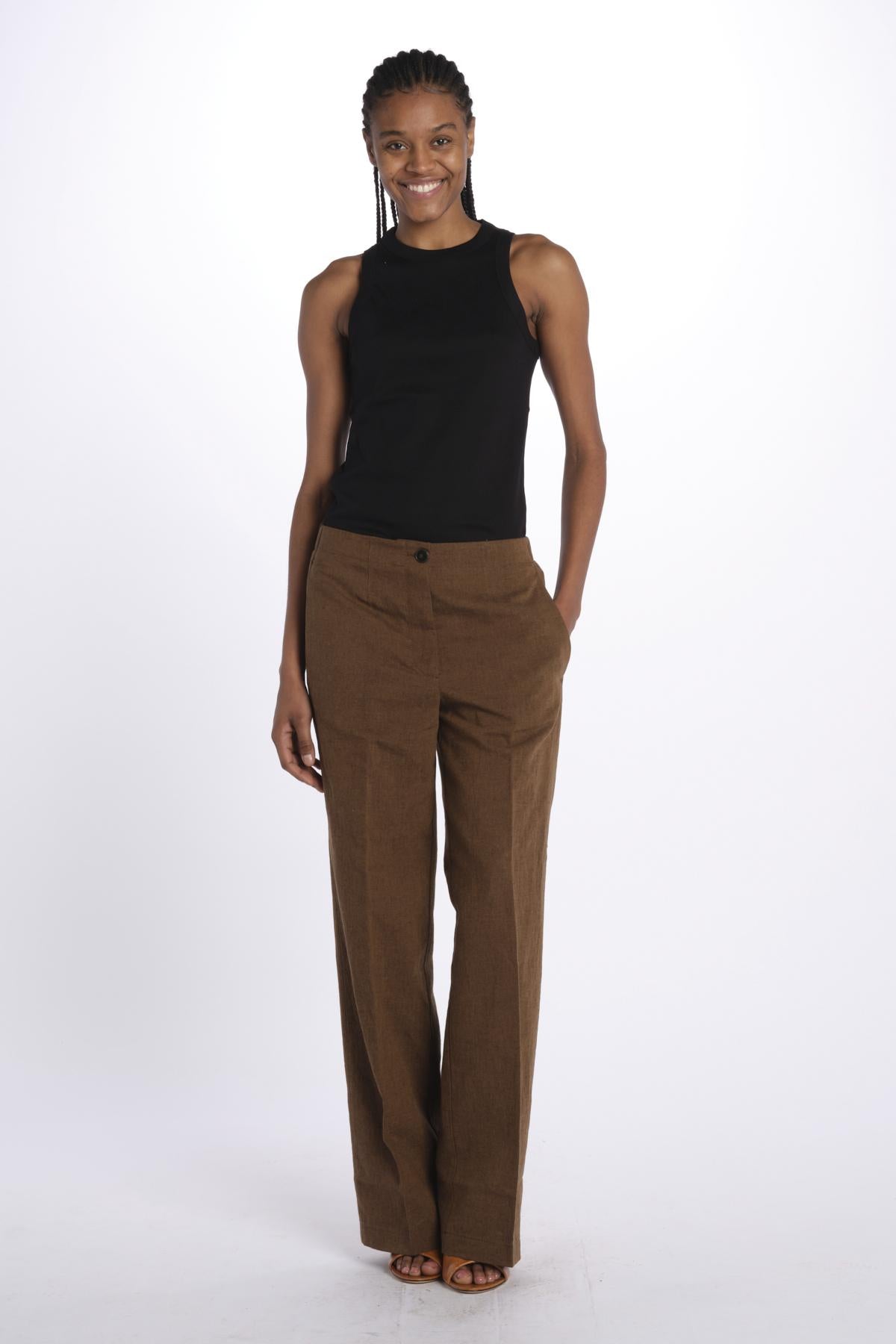 Pantalone lino 7128 25784 690 pomandère 