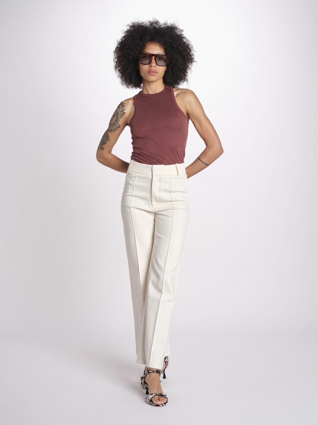 pantalone YOSHITOMO 26R4PAN15 ECRU destree 