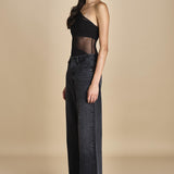 body monospalla in jersey e tulle SEX AND THE CITY BLACK undress code 