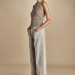 pantalone in velluto cropped ZELDA PEARL GREY true avenue 