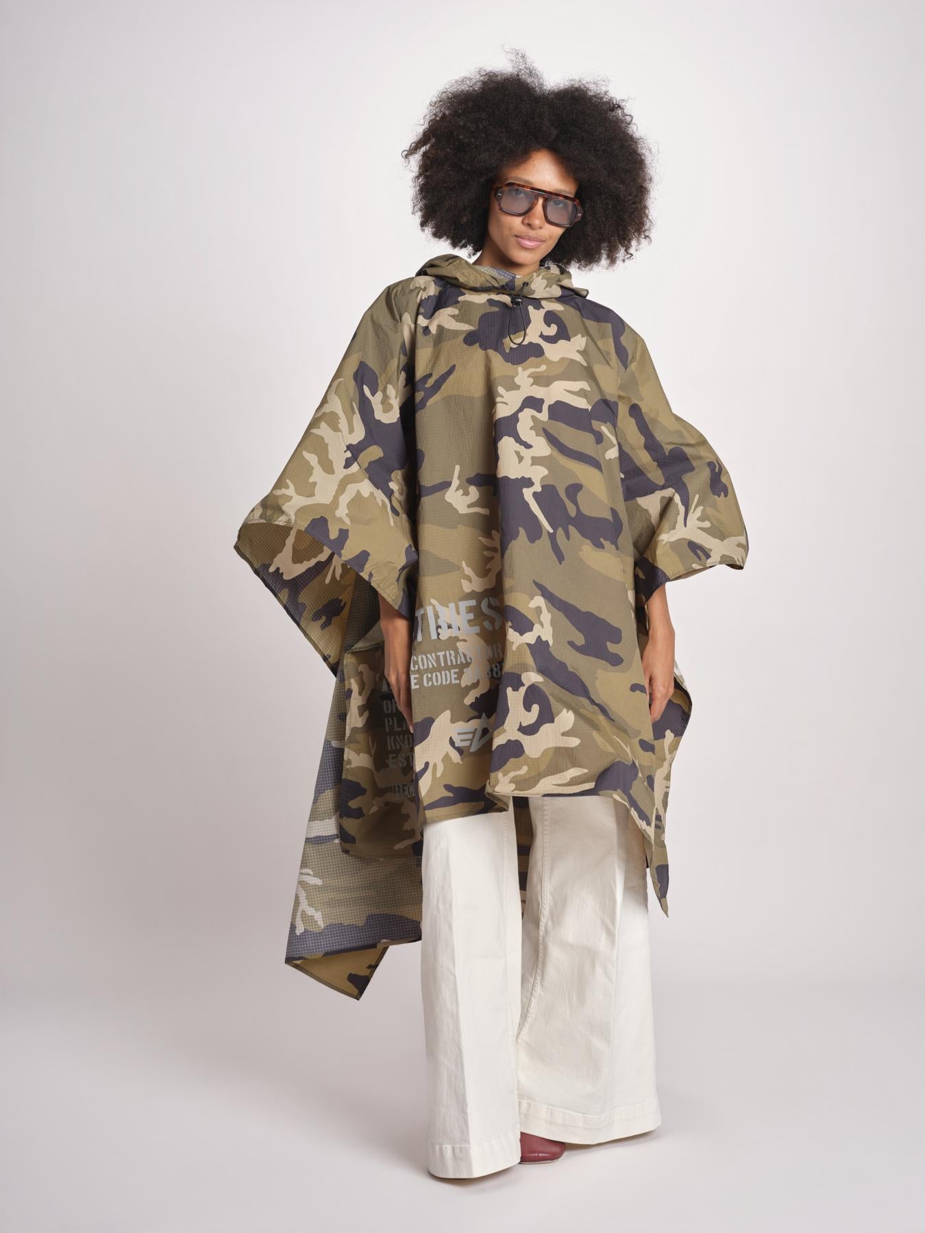 poncho in nylon SS266117 408 WOODLAND CAMO 65 alpha 