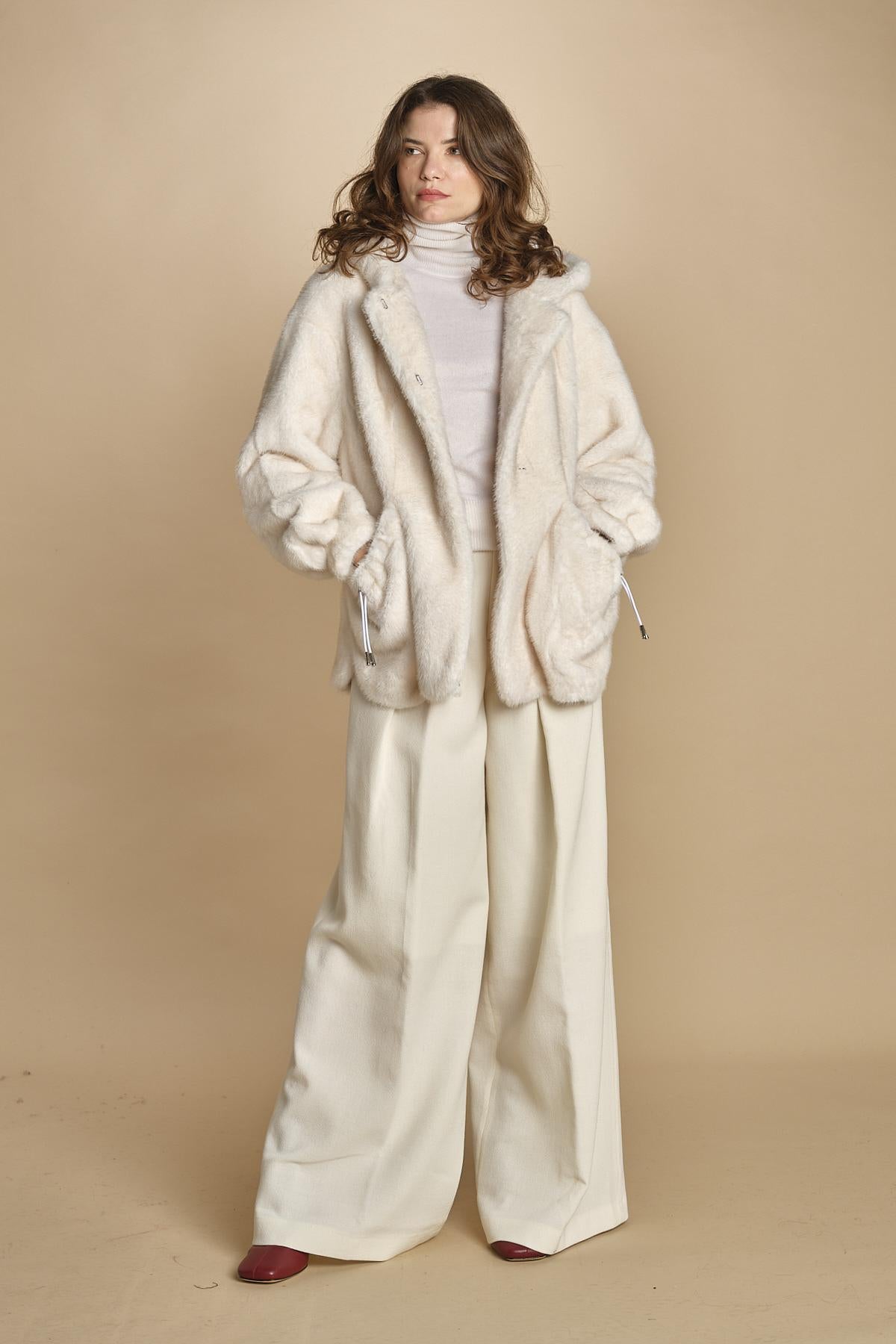 parka ecofur. SELENA ECRU giovanni paris 