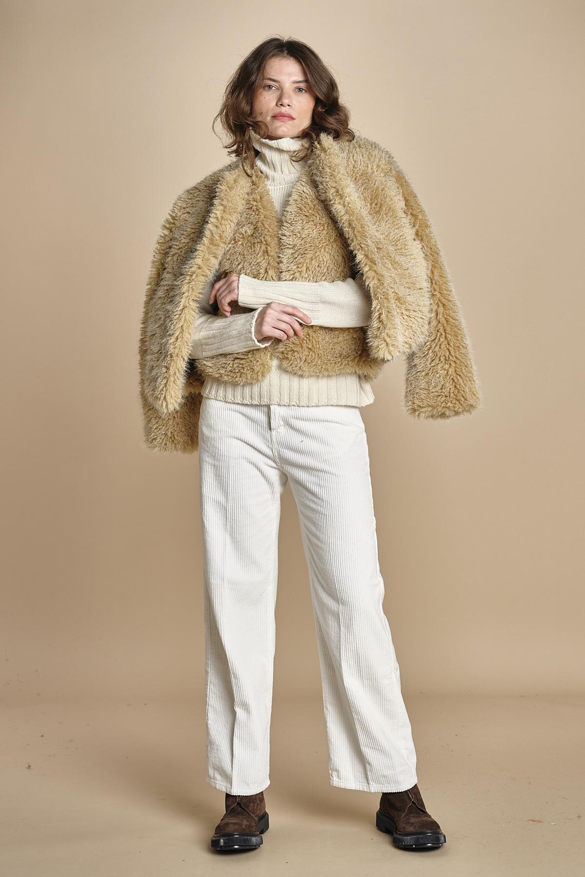 VOBBY gilet in ecopelliccia BEVR554 NATURAL hartford 