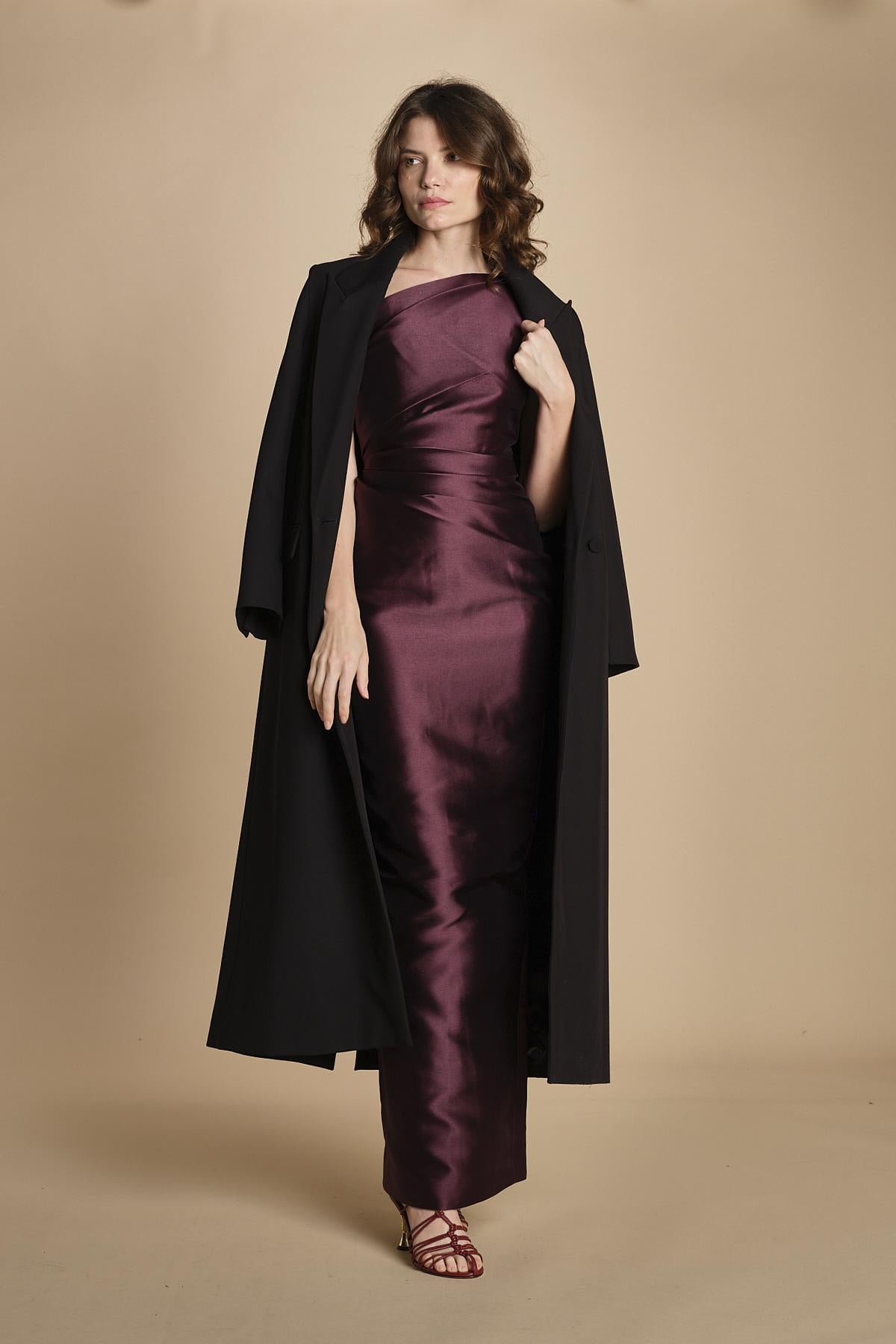 maxidress in taffetà KIRA AMETHYST solace 