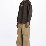 Camicia ALLEGRA seta con ricami ALLEGRA BROWN fortela 