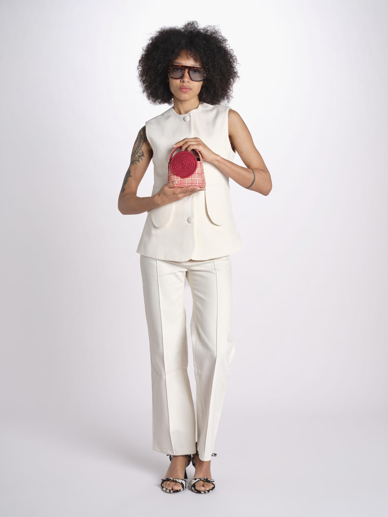 Borsa cerchio piccola MINI GUNTER 26R1GUN03 NATURAL RED destree 