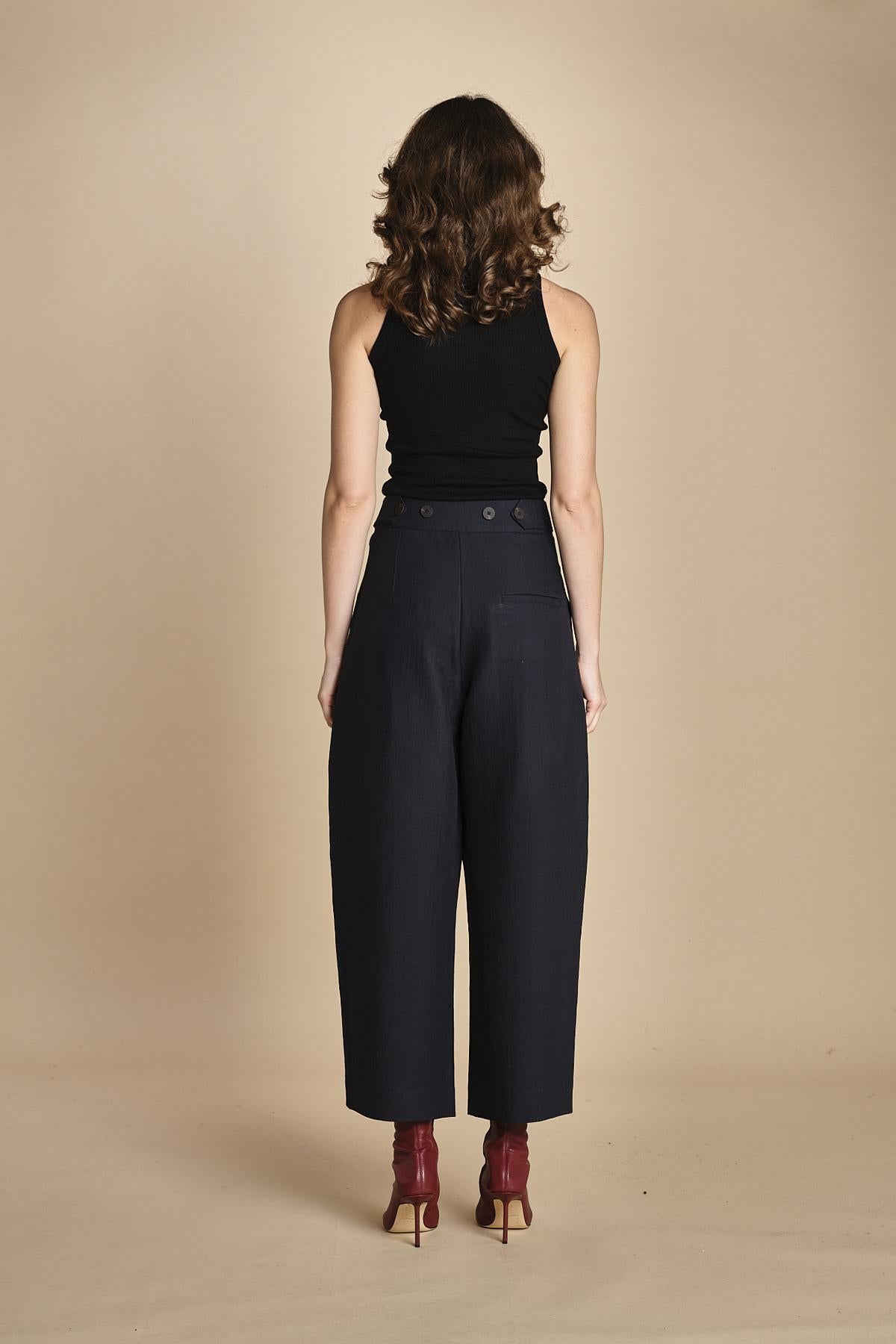 pantalone in cotone double FELLINI SNW DARKEST NAVY studio nicholson 