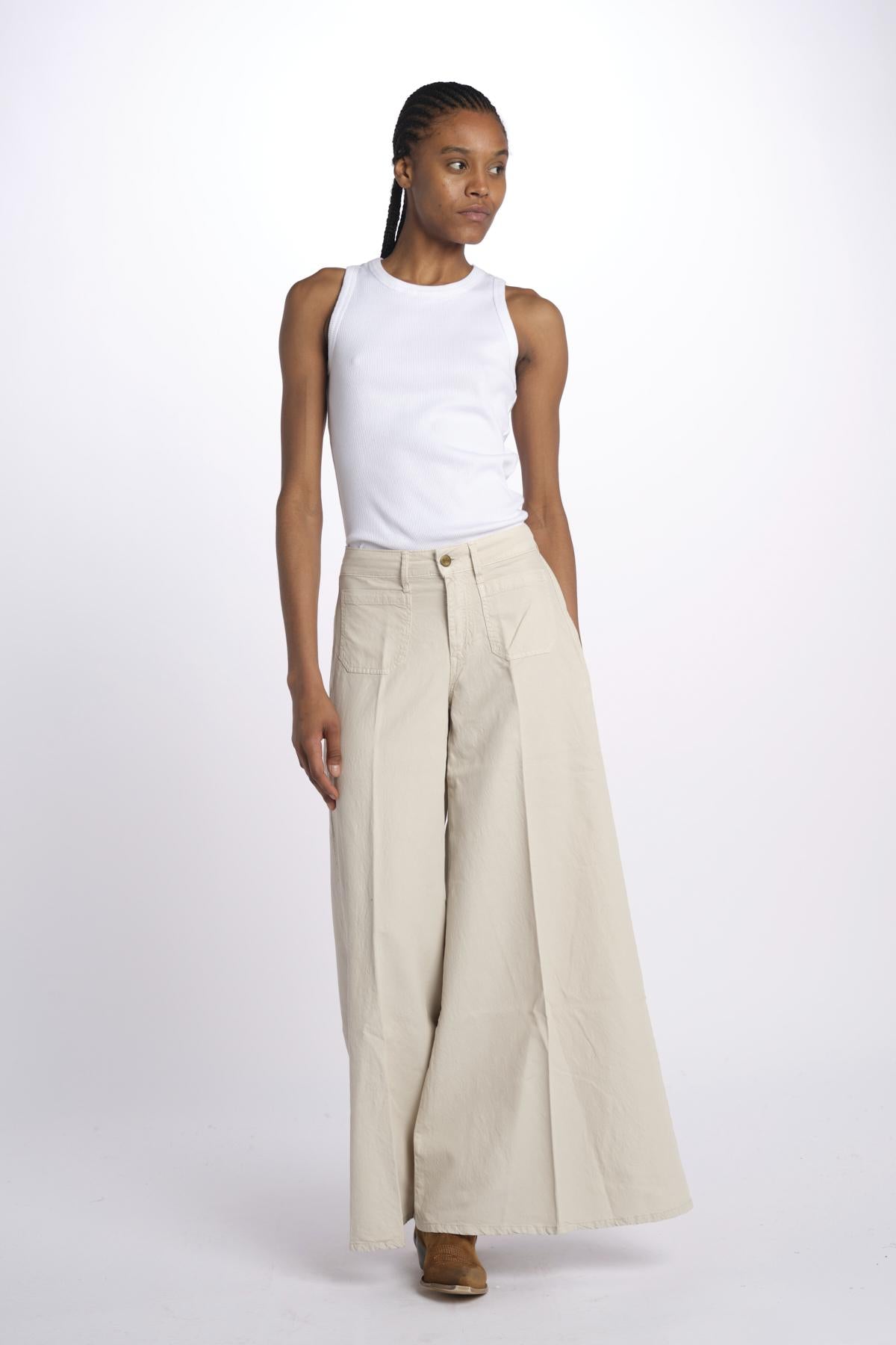 Pantalone GRACE taschina misto lino zampa GRACE TMLS06 182 ps don't forget me 