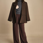 pantalone con pinces 15P008PL022 P157 DARK BROWN ines de la fressange 
