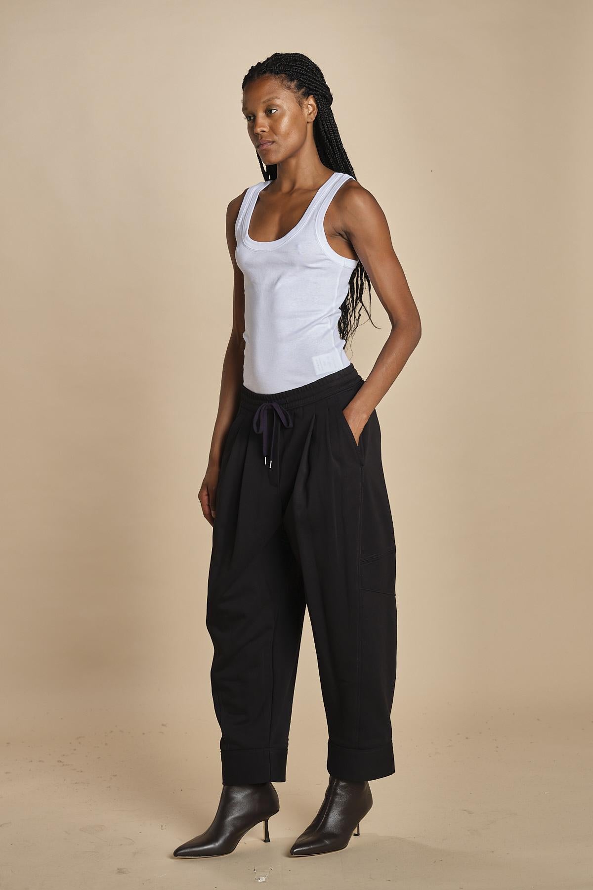 CURVED WIDE LEG pantalone in felpa con pinces 51321UFT MI401 phillip lim 