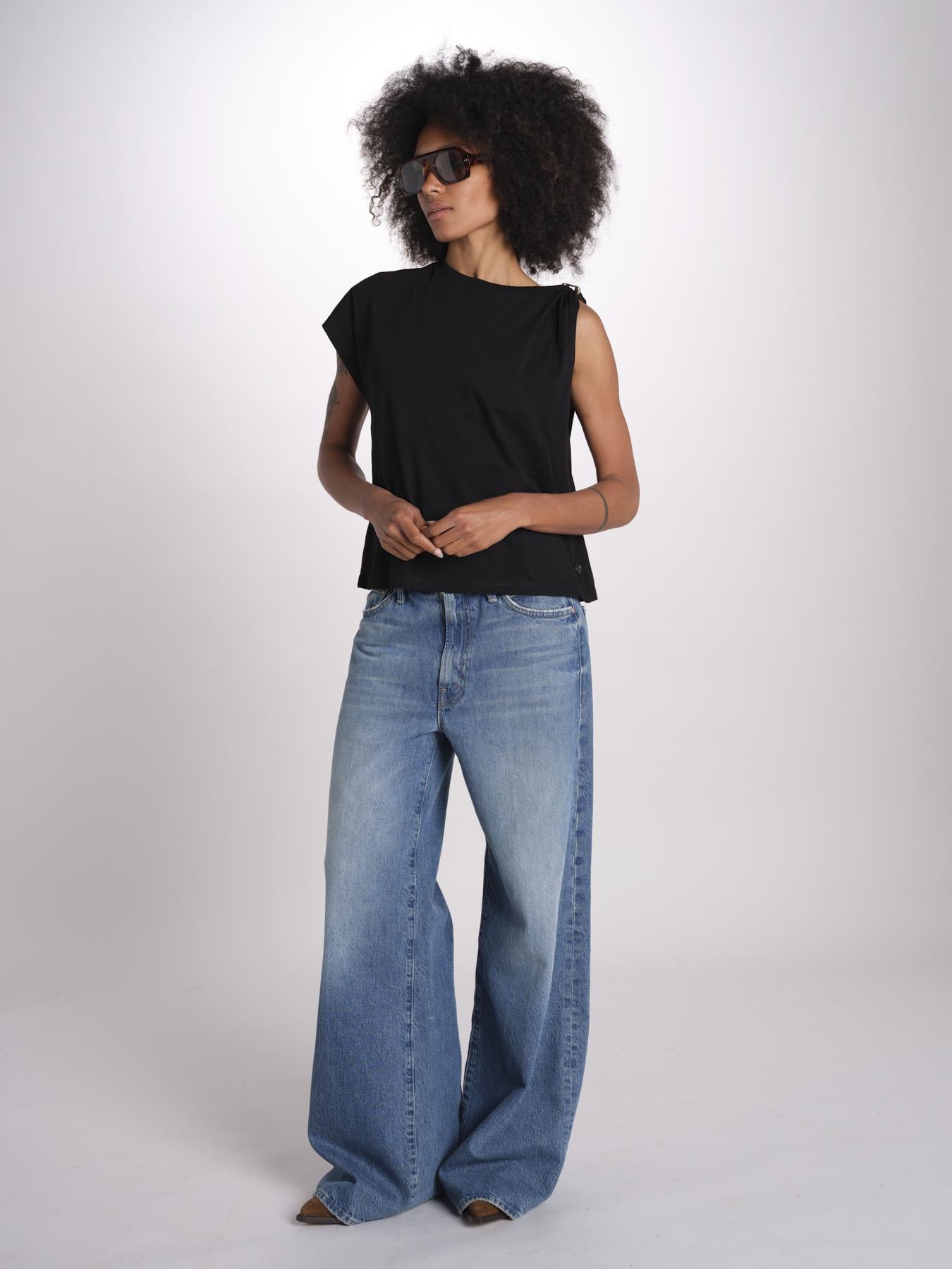 t-shirt asimmetrica ALLIA NOIR ba&sh 