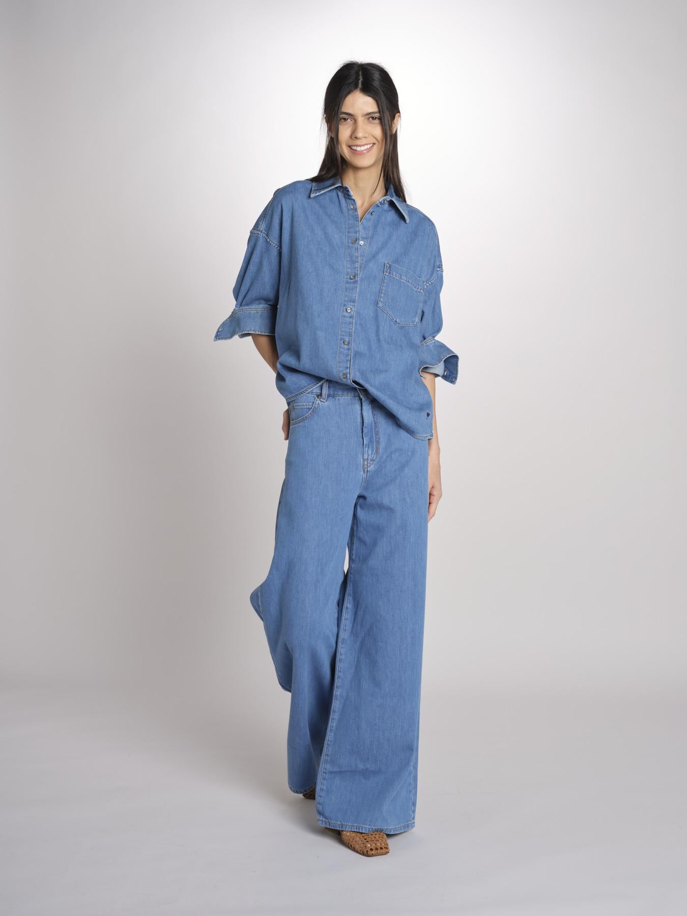 jeans 5 tasche dalla silhouette wide leg VEGA 2615181041600 002 BLU weekend maxmara 
