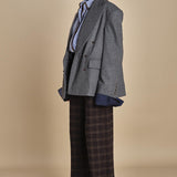 OLLY blazer doppiopetto in flanella over MJD503_A60003 1002 MEDIUM GREY FLANEL jejia 