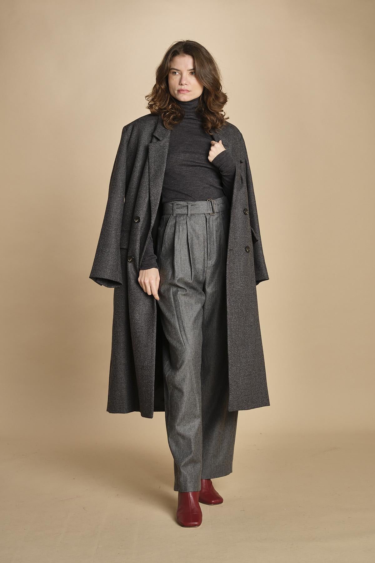 pantalone con due pinces occhio di perenice. PAN0173 GRI0125W soeur 
