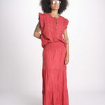 camicia con ricamo HEITABLATU CRANBERRY laraethnics 