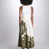 gonna con stampa fiori 350513 PALERMO GREEN 26083 farm rio 