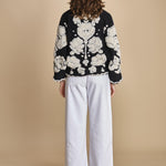 giacca jaquard a fiori FLORAL ARABESQUE 340230 CREAM farm rio 