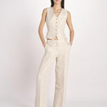 gilet in lino PACE 2615151012600 023 ECRU weekend maxmara 