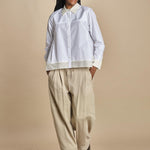 LS SHIRT W FLOUNCE camicia con bordi a contrasto 21705LCE WH100 WHITE phillip lim 