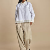 LS SHIRT W FLOUNCE camicia con bordi a contrasto 21705LCE WH100 WHITE phillip lim 