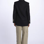 VICKA giacca in tweed lurex con bottoni oro WWBL00838 NERO zadig & voltaire 
